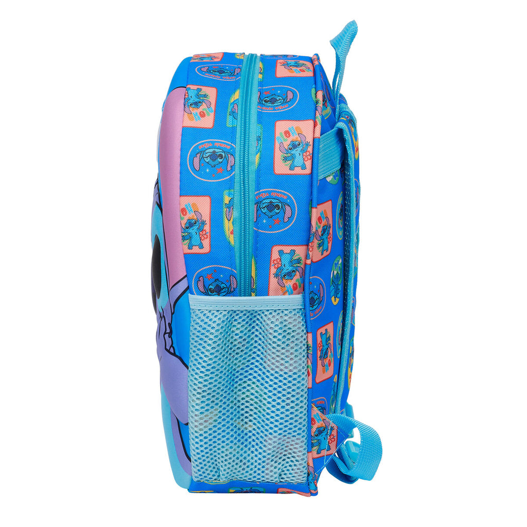 Zaino Scuola Stitch Azzurro 27 x 33 x 10 cm